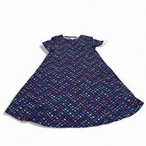 NEW Women's LuLaRoe Carly Aztec High Low Summer Casual Short Sleeve Dress XS